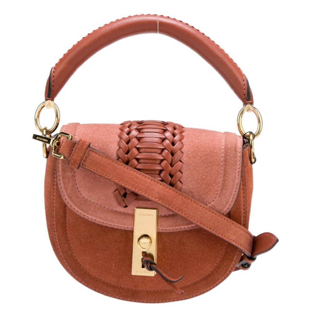 Altuzarra Ghianda Tubular Top Handle Mini Bag in Color Rust & Rose